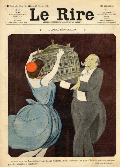 Cartoon of the Composer Andre Messager, from the Front Cover of 